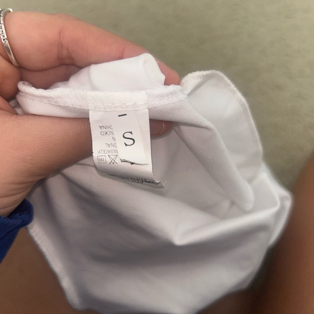 White Ruched Mini Skirt - Picture 3 of 3